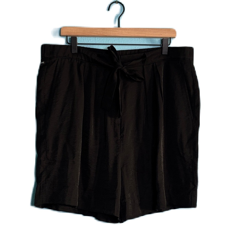 DKNY Black High Waist Paper Bag Women's Shorts Size XL